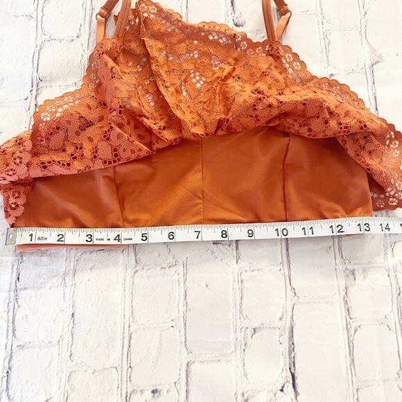 Victoria’s Secret Rust Orange Lace Ruffle Body by Victoria Bralette L - Picture 8 of 11